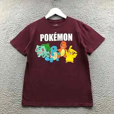 $12.99 • Buy Pokemon T-Shirt Boy Youth Large L Short Sleeve Crew Neck Graphic Maroon