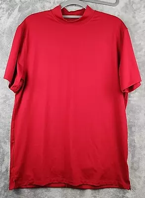 Nike Tiger Woods Golf Shirt Mens Medium Red Vapor Mock Neck Dri Fit Sunday Red • $29.97