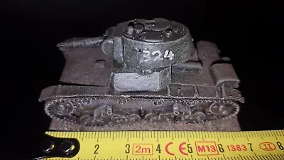 USSR Battle Tank Built Painted Model Kit Army Tank War Old Antique Plastic 7cm • $25