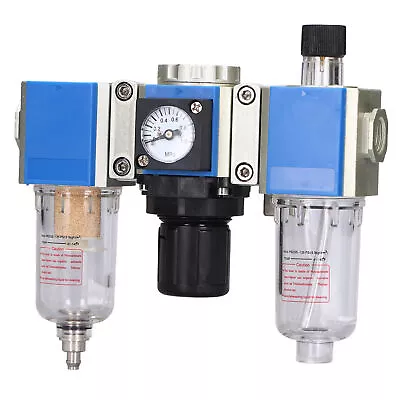 Compressed Air Filter Regulator Lubricator Combo 3 In 1 Water Oil Trap Separator • $56.04