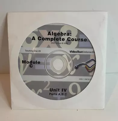 Video Text Interactive Algebra: A Complete Course  Module C (1 DVDs ONLY) • $12