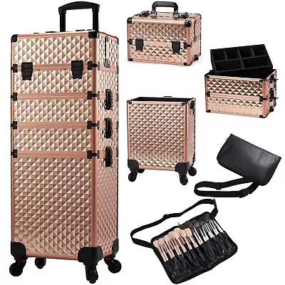 Stagiant Rolling Makeup Train Case Large Storage Cosmetic Case Trolley 4 In 1... • $223.86