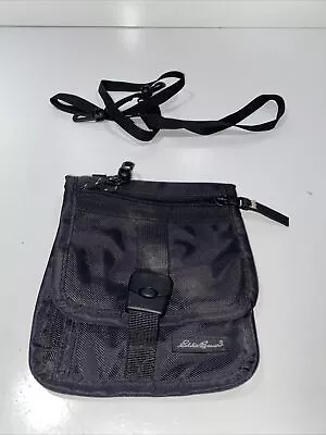 Eddie Bauer Crossbody Bag Wallet Travel Black Nylon Zip Pocket Tri-Fold Purse • $14.99