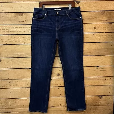 Levi's 505 Jeans Womens Size 16L Straight Leg Blue Dark Wash Denim High Rise • $19.95