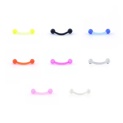 £1.69 • Buy Curved Banana Barbell Bioflex PTFE UV Coloured Flexible  Various Sizes & Colours