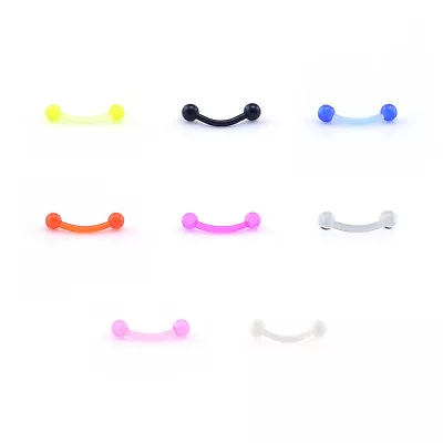 Curved Banana Barbell Bioflex PTFE UV Coloured Flexible Various Sizes & Colours • $4.30