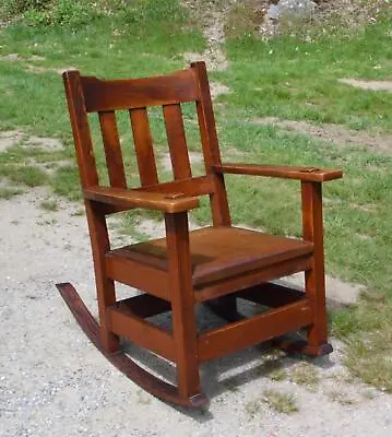 Antique Mission Oak Rocking Chair Arts & Crafts Craftsman Rocker • $715.50