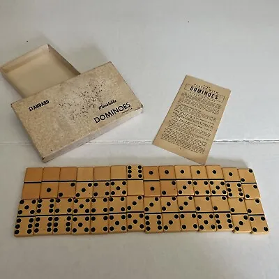 Vintage Marble Like Domino’s In Original Box & Rules Lifetime Guarantee! • $15