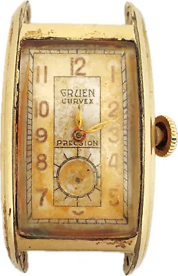 Vintage Gruen 287 Curvex Men's Mechanical Wristwatch 330 USA 14k GF For Repair • $165