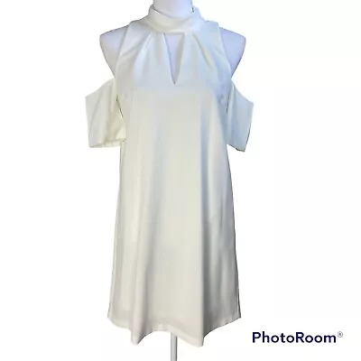 C. Luce White Cold Shoulder Cuff Sleeve Dress Small NWT Spring Graduation • $39.99