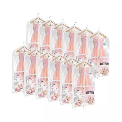 Univivi Clear PVC Dance Costume Bags (12 Pack) Garment Bag 40 Inch For Dance ... • $131.31