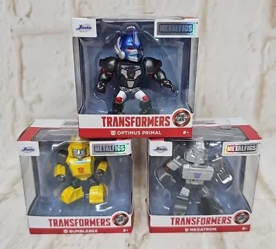 Jada Metal Figs Transformers Lot Of 3 Megatron  Bumblebee & Optimus Primal New • $18.74