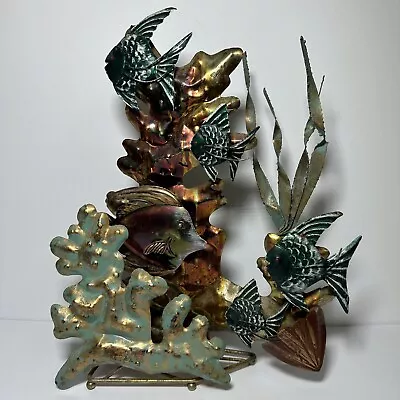 Decorative Metal Fish Art Sculpture Home Decor Tropical Fish Coral Copper 15” • $33.99