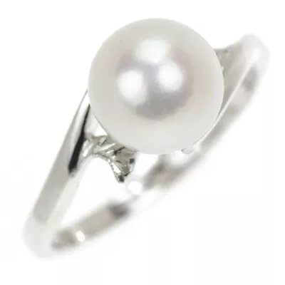 Mikimoto K14WG Akoya Pearl Ring Diameter Approx. 8.1 Mm - Auth Free Shipping Fro • $468