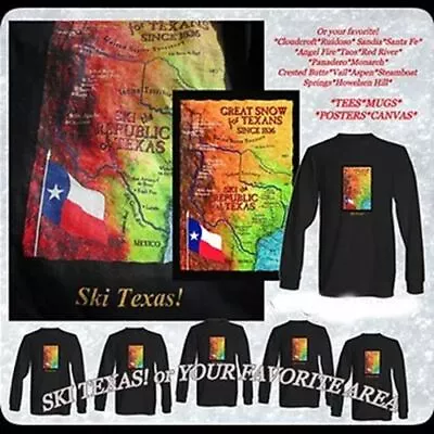 $21.99 • Buy Republic Of Texas Ski Map Tee- Ski Texas!!- Vail, Colorado