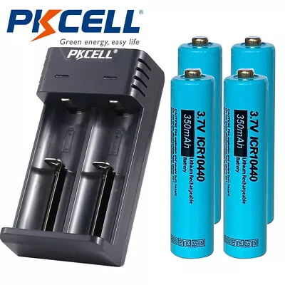 4pcs AAA Rechargeable Lithium Battery ICR10440 3.7V Cell With USB Smart Charger • $21.69