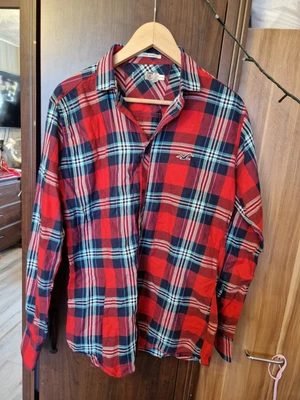 £5 • Buy Hollister Unisex Red/blue Checked Shirt Long Sleeves L