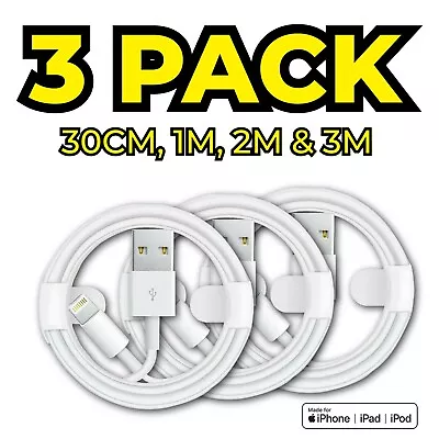 Fast Charger Sync USB Cable For Apple IPhone 5 6 7 8 X XS XR 11 12 13 Pro IPad • £4.98