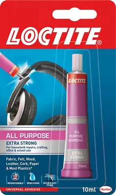 Loctite All Purpose Glue Extra Strong Clear Adhesive Fabric Plastic Leather 10ml • £2.95