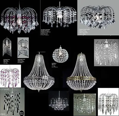 £15.99 • Buy Chandelier Style Modern Ceiling Light Shade Droplet Pendant Acrylic Crystal Bead