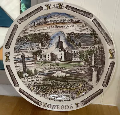 Vernon Kilns OREGON Plate State Capitol Souvenir Collector Multi-Color • $24