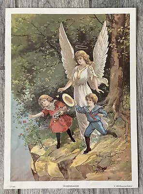 Vintage Guardian Angel Poster Print  ColorsChildren Bridge LT 409 15 X 11 • $10