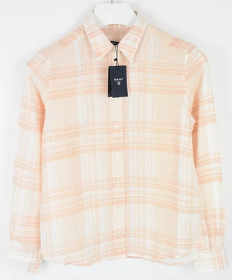 £35.99 • Buy GANT Checked Voile B Shirt Women's UK 10 Linen Blend Long Sleeve Spread Collar
