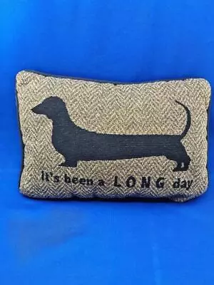 Dachshund Dog Silhouette Tapestry Accent Pillow It's Been A LONG Day 12  X 8  • $14.99