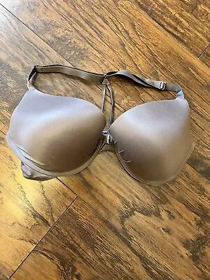 Victoria Secret/Fabulous Plunge Padded Razorback Push-up Dark Gray Bra 36DD • $10