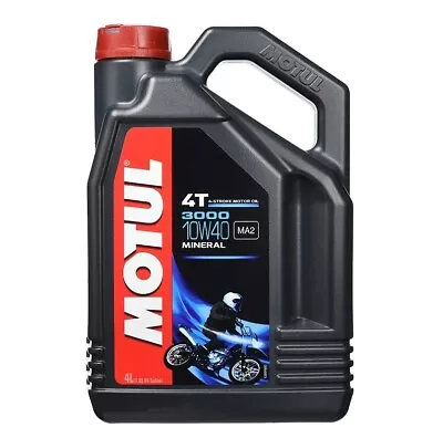 Motul 3000 Mineral 10W-40 4T 4 Stroke 4 Liters Engine Motor Oil 107693 • $39.95