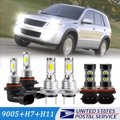 For Suzuki Grand Vitara 2006-2013 6x LED Headlight Hi/Lo Fog Light Combo Bulbs • $32.35