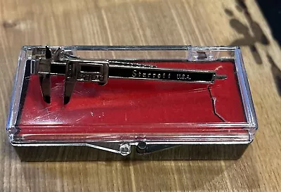 Vintage Rare Starrett Tools U.S.A Caliper Silver Black Tie Clip W/original Case • $25