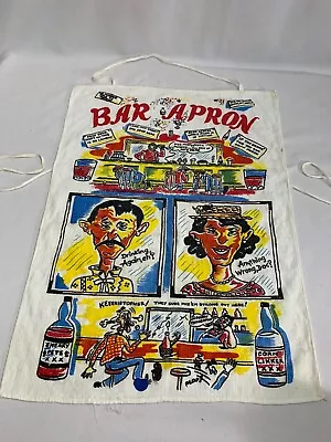 Vintage Bar Apron Comical Hillbilly Characters Cartoons - MAN CAVE  Colorful ! • $30.80