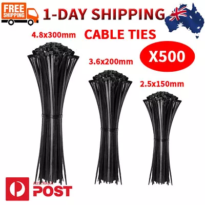 Cable Ties Zip Ties Nylon UV Stabilised 30/40/50pc Bulk Black Cable Tie AU STOCK • $7.29