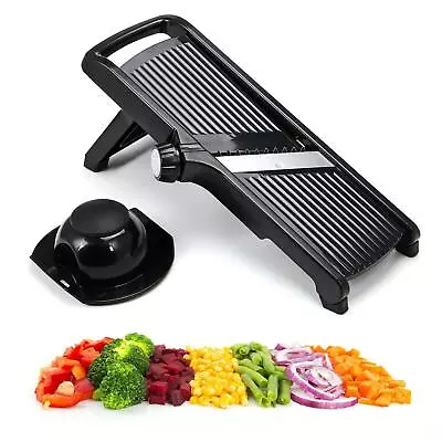 £14.95 • Buy Adjustable 3 In 1 Mandolin Julienne Slicer Chopper Food Fruit & Veg Cutter Black