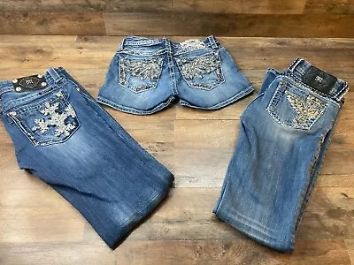 Miss Me Boot Cut Jeans Women’s Size 26x33(2) & 26 Standard Short (1) Lot Of 3 • $37.99