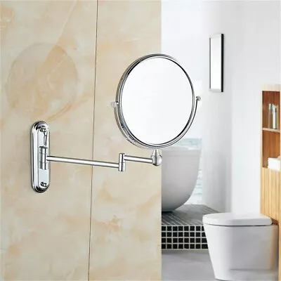 5x/10x Magnification Mirror 360° Swivel Roun Bathroom Shaving Mirror Folding Arm • £21.91