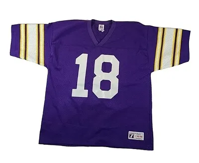 Vintage Throwback Logo 7 USA Minnesota Vikings Purple Jersey #18 No Name  • $22.99