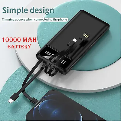 15W Fast Power Bank Wireless Portable Charger External Battery Pack 10000mAh UK • £22.09