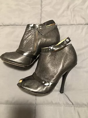 L.a.m.b. Gwen Stefani Shoes Black Ankle Booties Open Toe Size 7 1/2 • $75