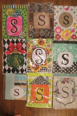   S   ONLY Monogram / Initial / Letter   S   ONLY  S  CHOOSE Design Garden Flag • $6.75