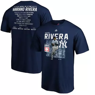Mariano Rivera New York Yankees Majestic 2019 Hall Of Fame Stats T-Shirt SZ 3XL • $23.99