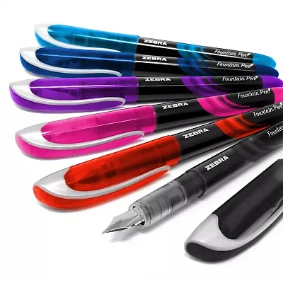 Zebra Fuente Disposable Fountain Handwriting Pen - One Of Each 6 Colours (B) • £8.99