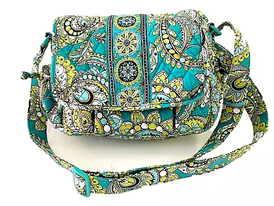 Vera Bradley Lindsay Peacock Crossbody Green Quilted Baby Travel Bag Shoulder • $17.50