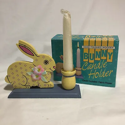 Vintage Wooden Easter Bunny Candleholder In Original Box- Adorable! • $10