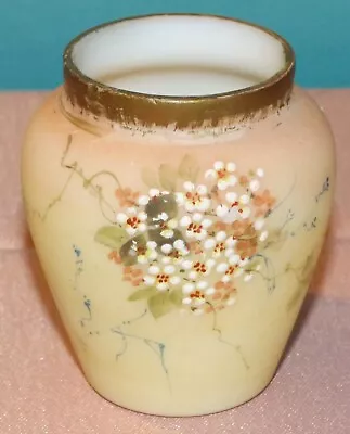 Mt. Washington Opalware Glass Toothpick Holder Painted Floral 2 9/16  Tall • $164