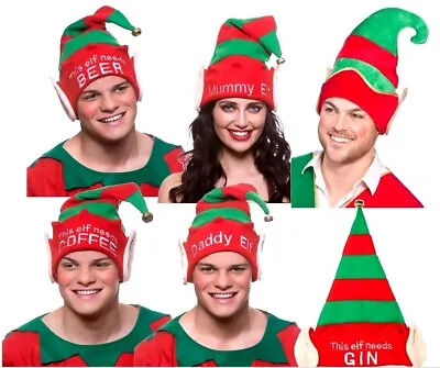 Adult Christmas HATS Festive Novelty Fun Fancy Dress Elf Hat Accessory • £6.95