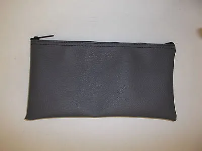 Deposit Bag Bank Pouch Zippered Safe Money Bag Organizer In GRAY Made In USA • $6.29