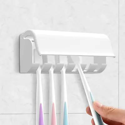 Wallmount Toothbrush Holder With Cover For Shower RV Cabinet Organizer Plastic • $6.90