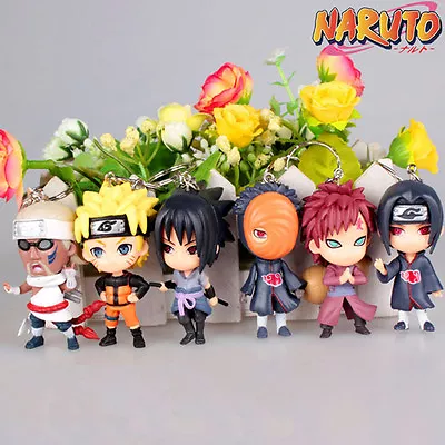 Anime Naruto Set Of 6x Figures Dolls Keychains Keyrings Pendant Cosplay Gift Boy • £11.99